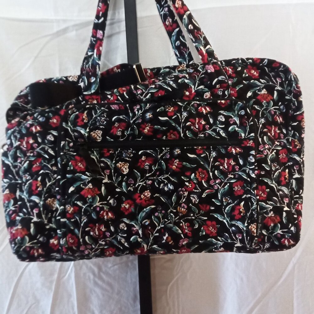 Vera Bradley women's cotton weekender travel bag Perennials Noir